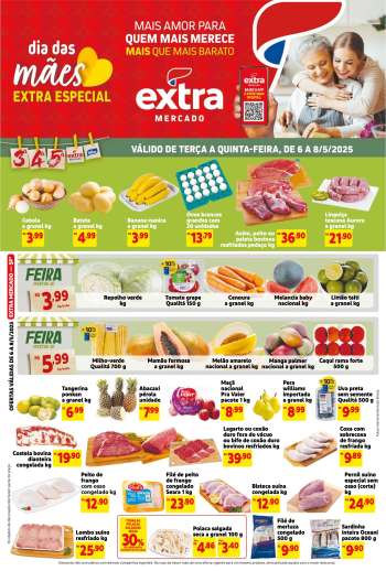 Folheto Mercado Extra - 06/05/2025 - 08/05/2025.