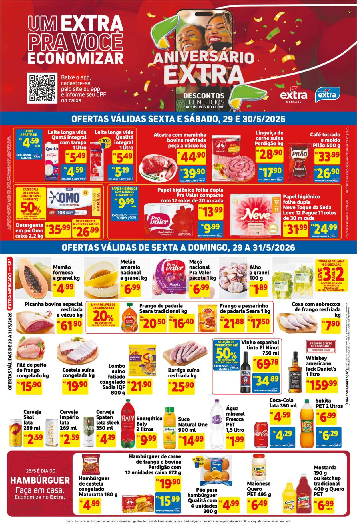 Folheto Mercado Extra - 29/05/2026 - 31/05/2026. Página 1