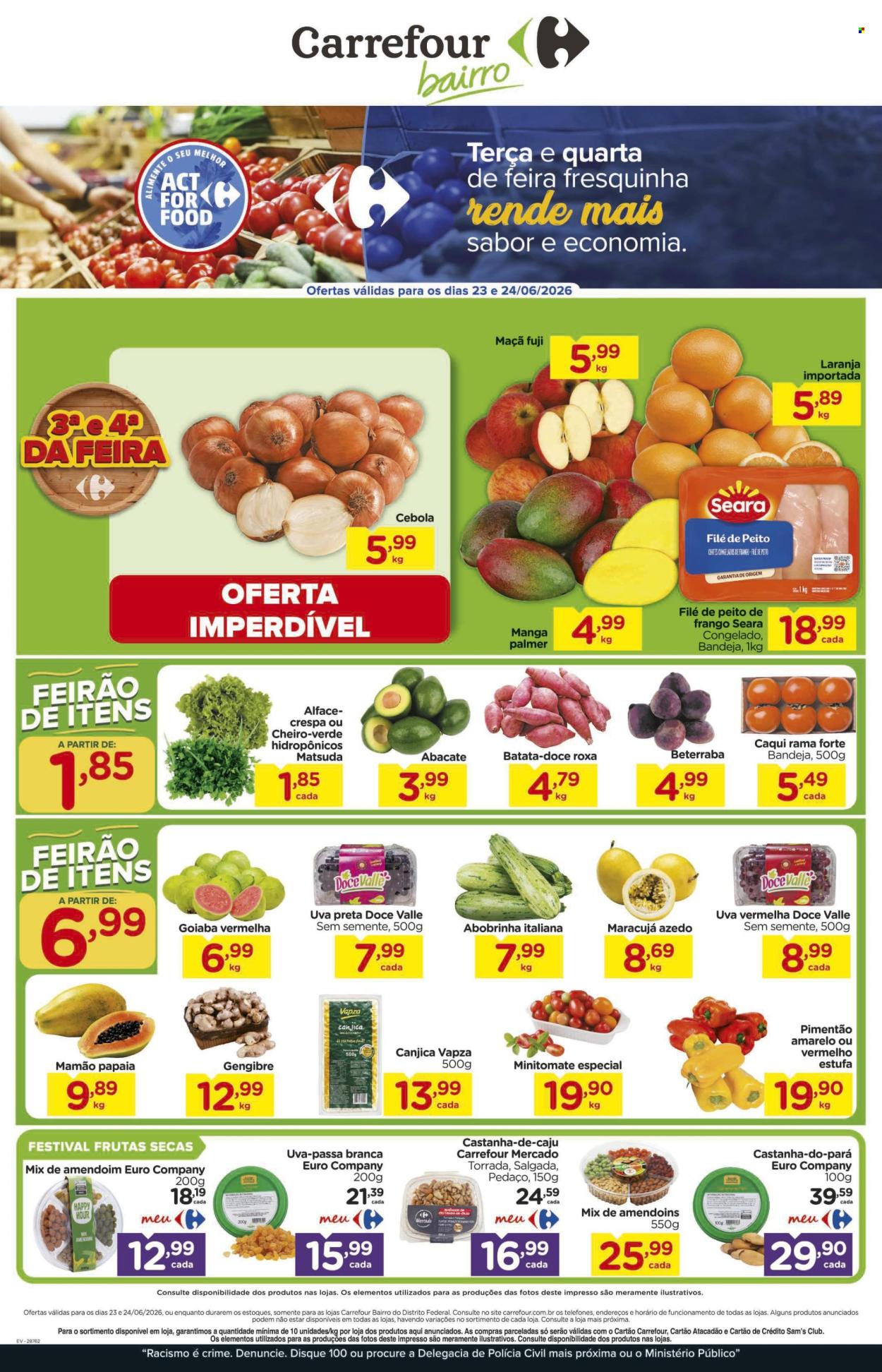 Folheto Carrefour Bairro - 23/06/2026 - 24/06/2026. Página 1