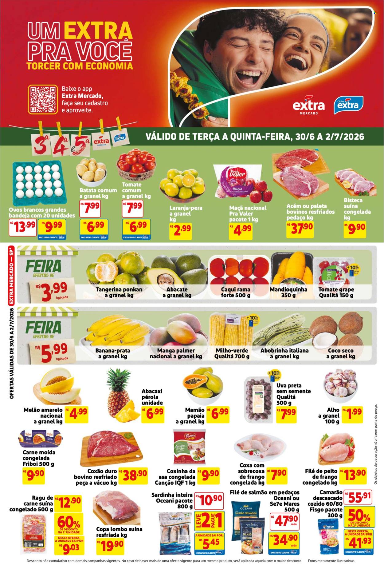 Folheto Mercado Extra - 30/06/2026 - 02/07/2026. Página 1
