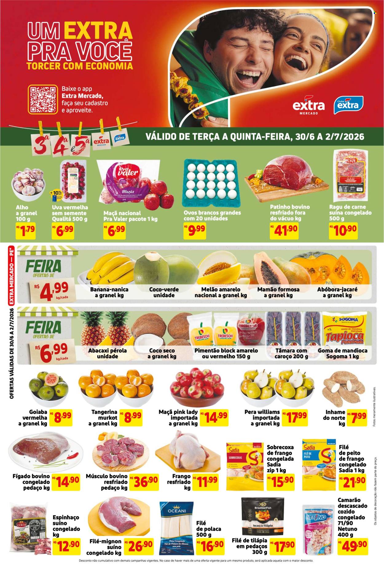 Folheto Mercado Extra - 30/06/2026 - 02/07/2026. Página 1