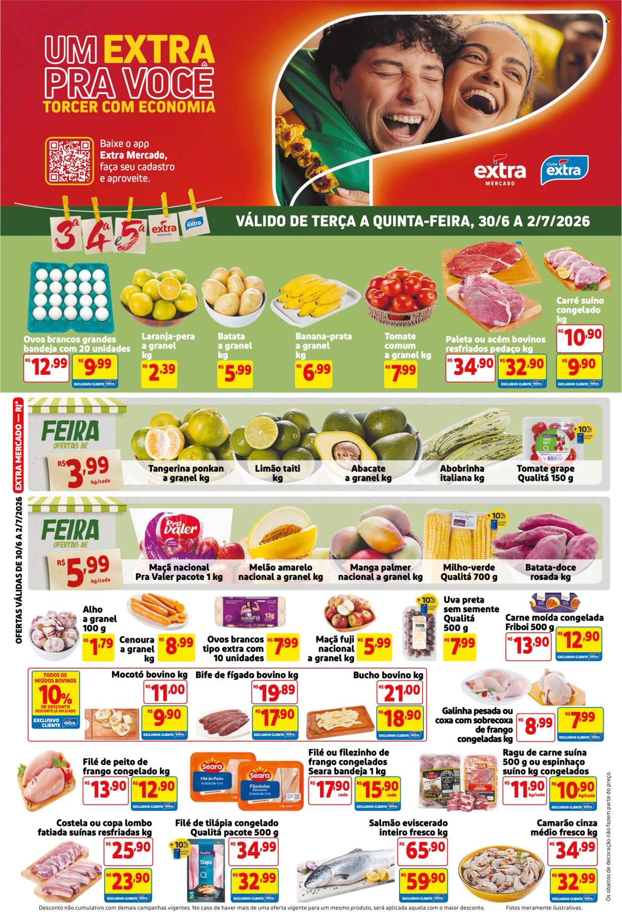 Folheto Mercado Extra - 30/06/2026 - 02/07/2026. Página 1