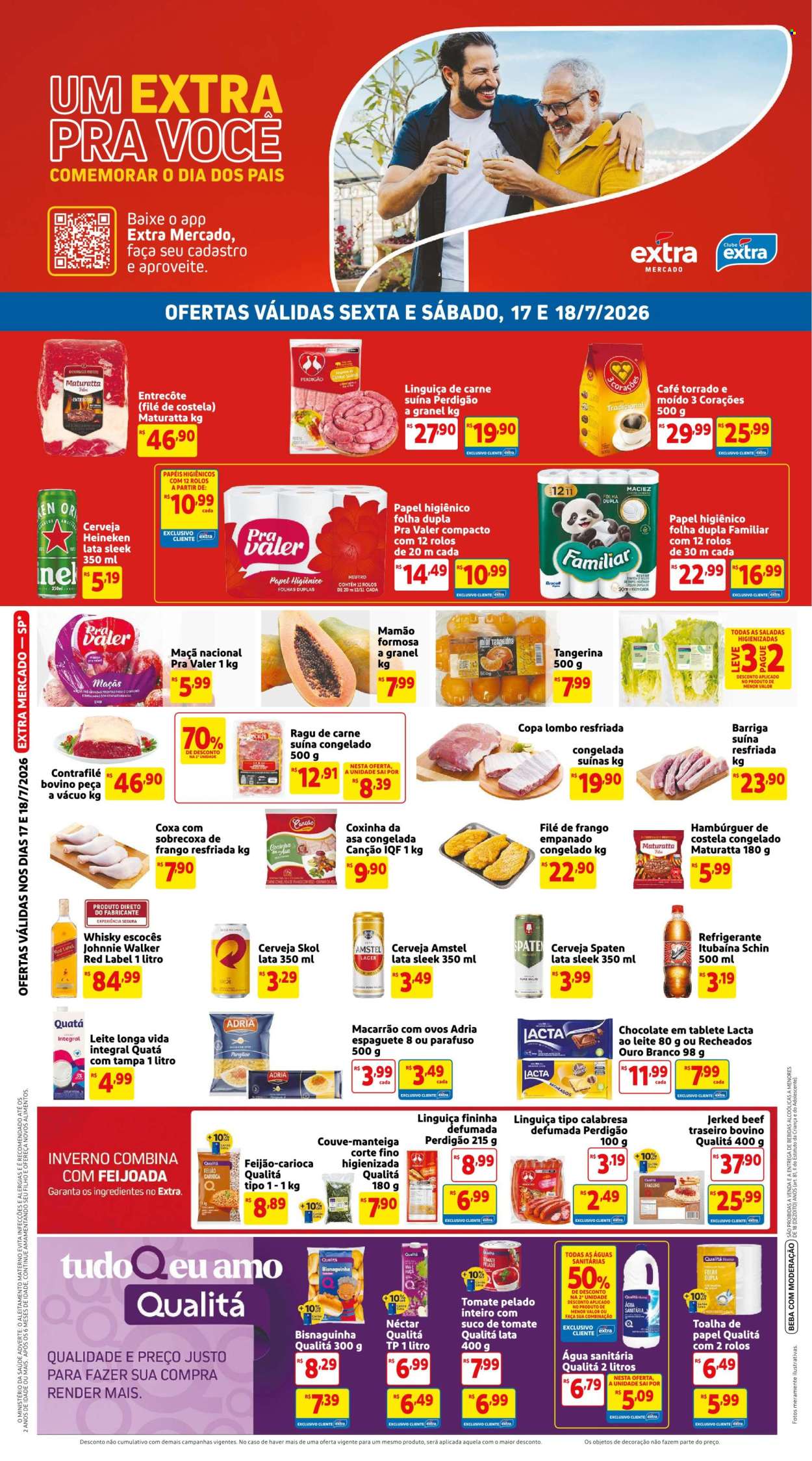 Folheto Mercado Extra - 17/07/2026 - 18/07/2026. Página 1