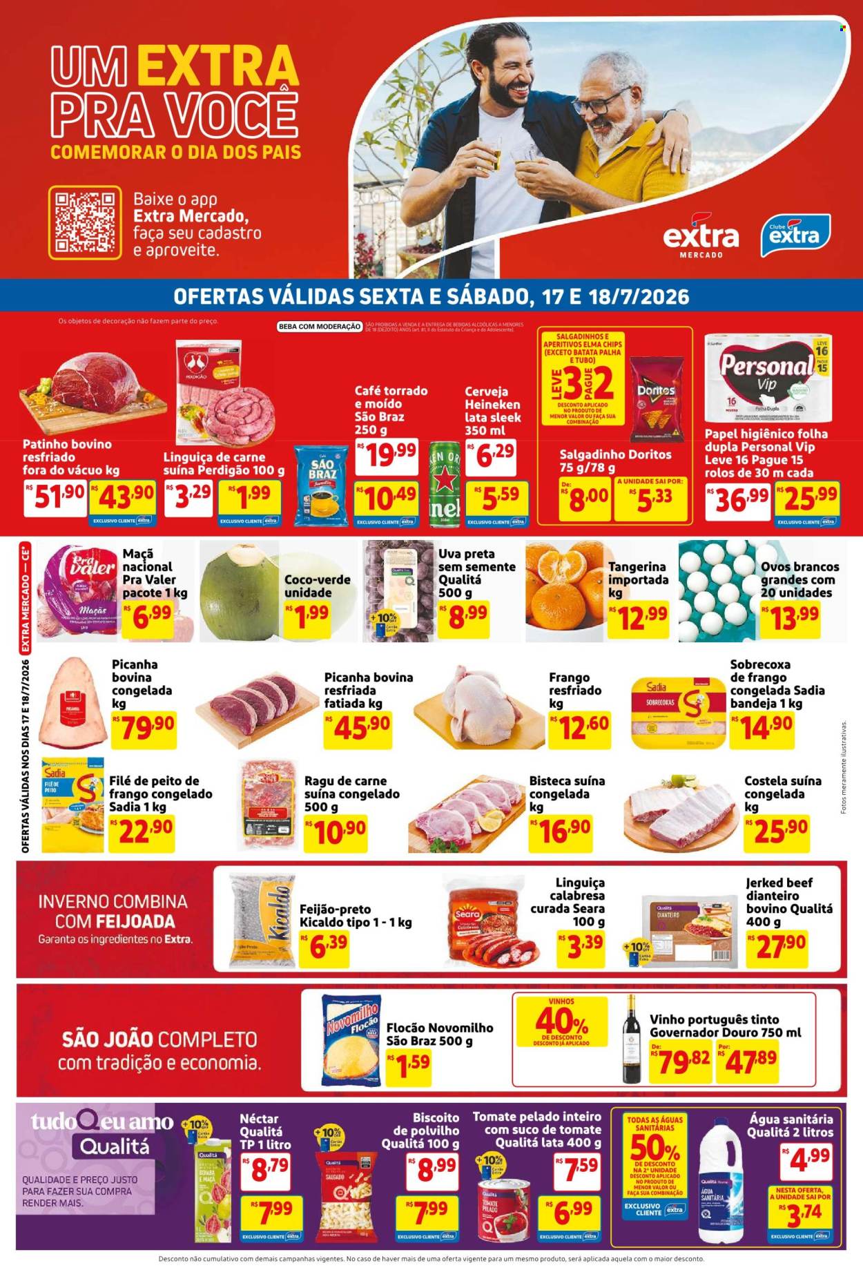 Folheto Mercado Extra - 17/07/2026 - 18/07/2026. Página 1