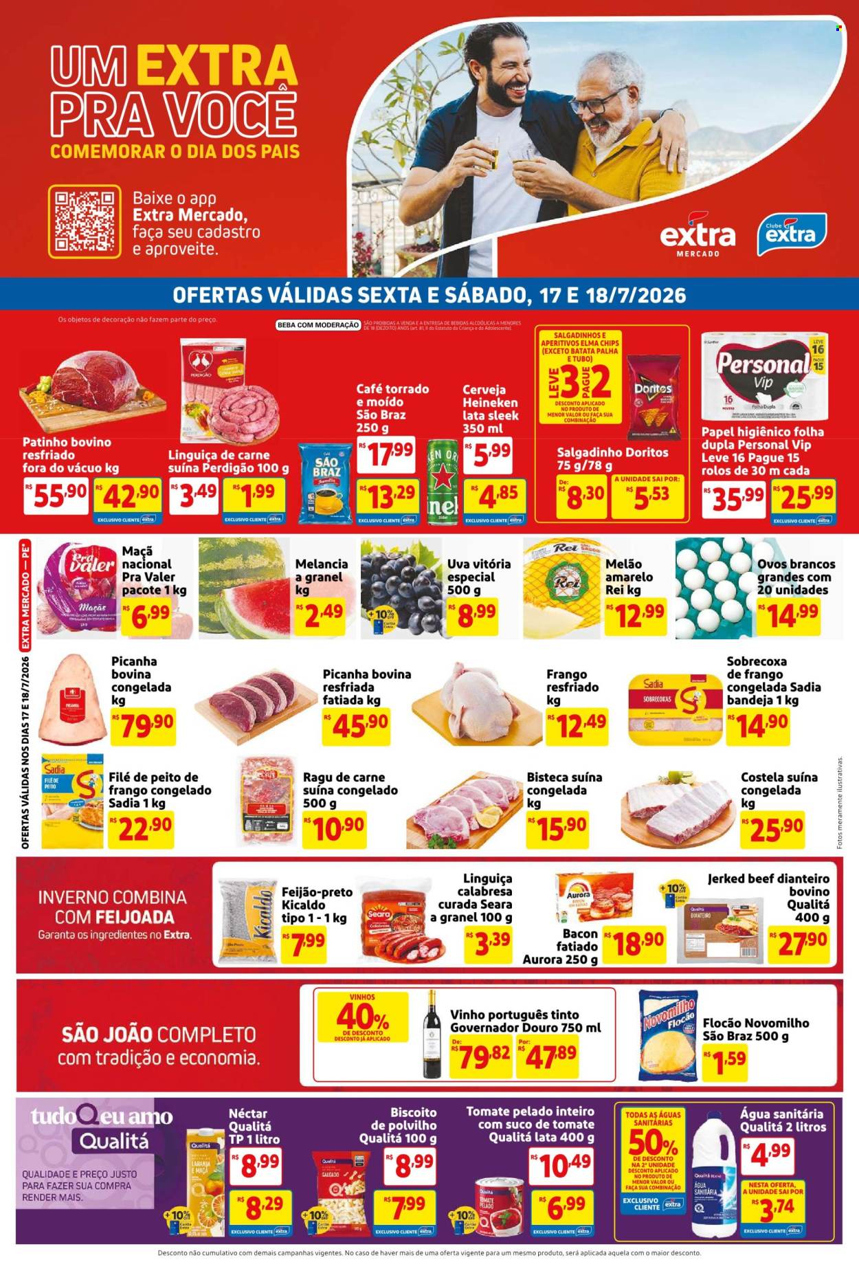 Folheto Mercado Extra - 17/07/2026 - 18/07/2026. Página 1