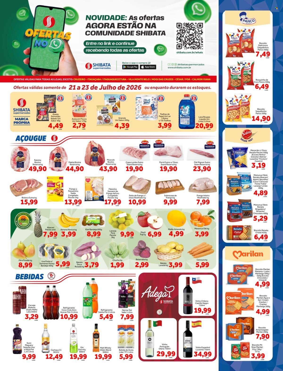 Folheto Shibata Supermercados - 21/07/2026 - 23/07/2026. Página 1
