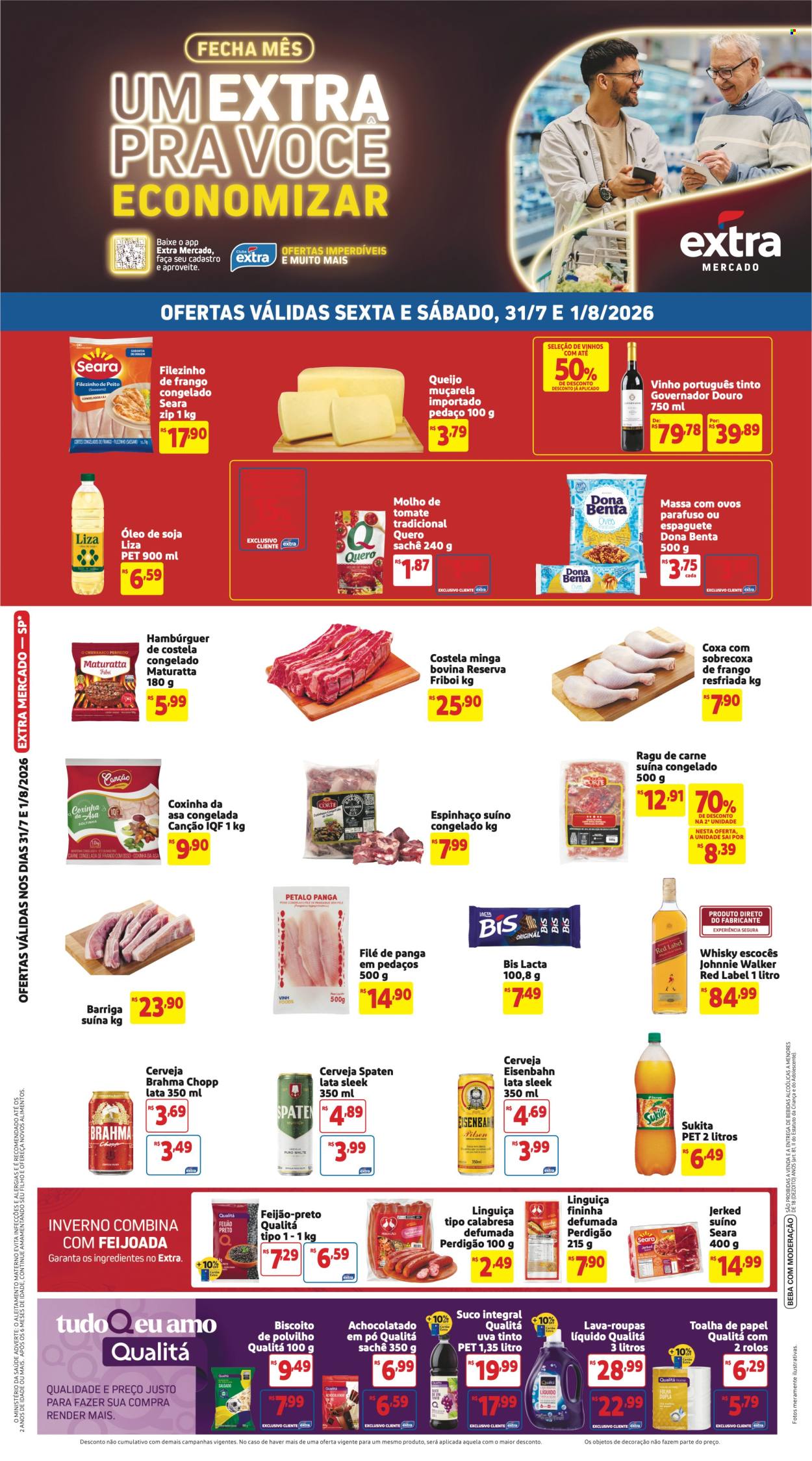 Folheto Mercado Extra - 31/07/2026 - 01/08/2026. Página 1