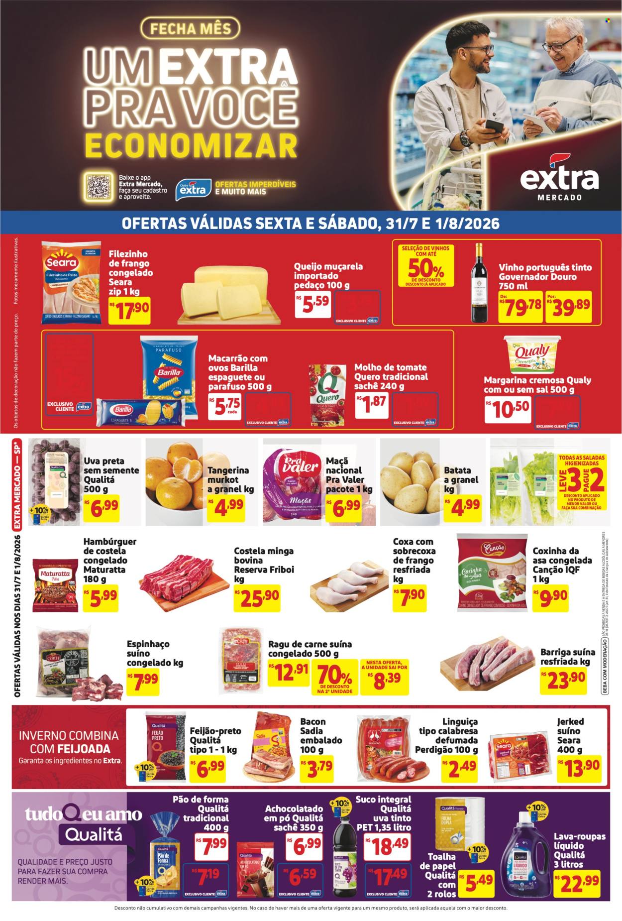 Folheto Mercado Extra - 31/07/2026 - 01/08/2026. Página 1