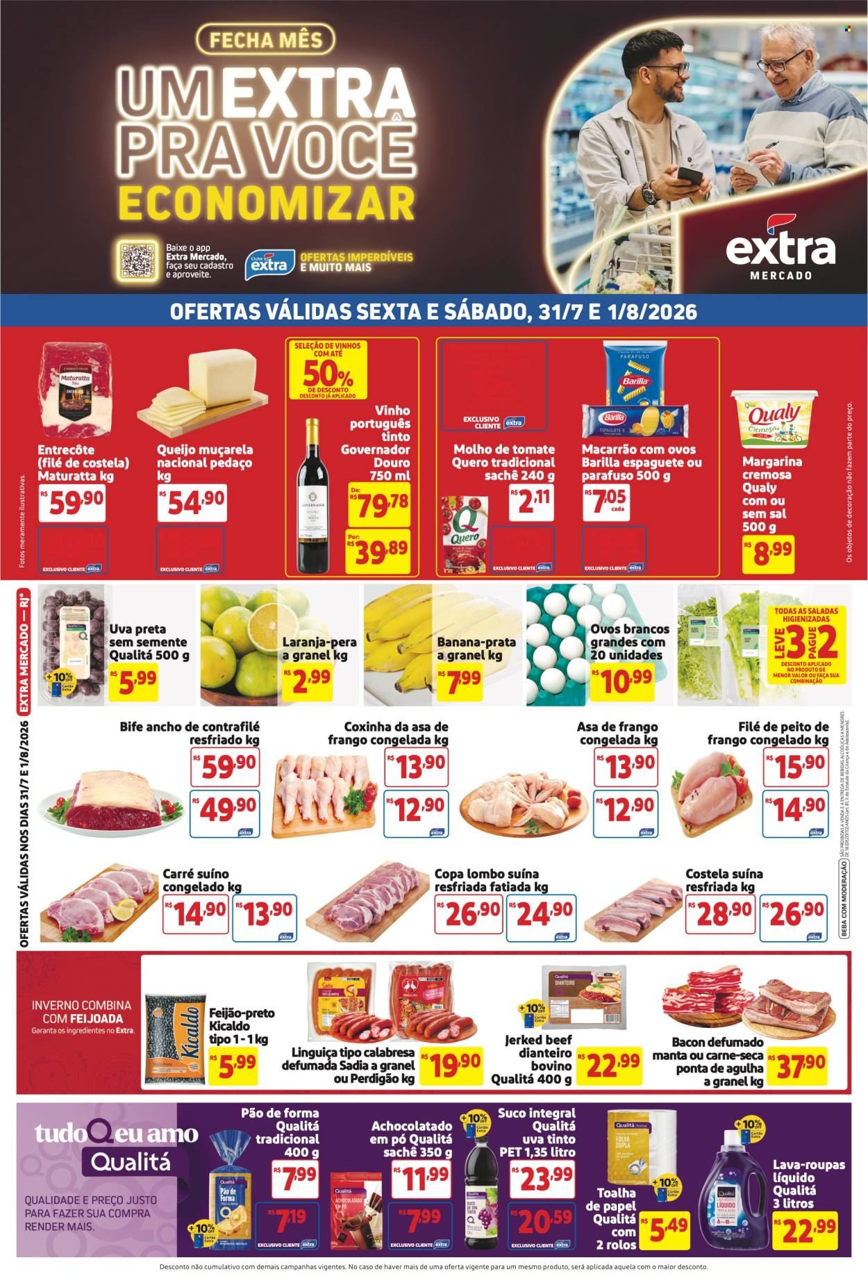 Folheto Mercado Extra - 31/07/2026 - 01/08/2026. Página 1