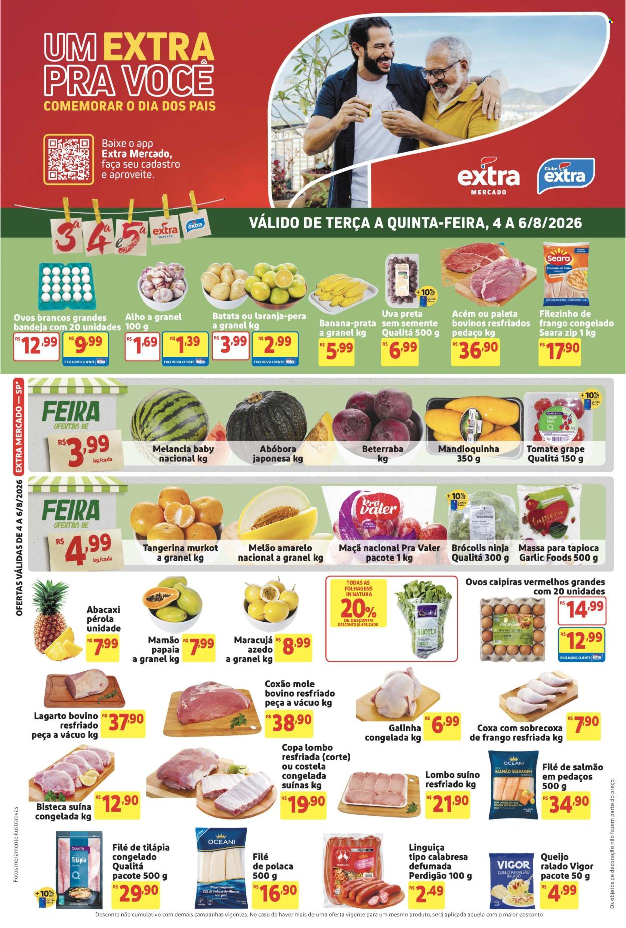 Folheto Mercado Extra - 04/08/2026 - 06/08/2026. Página 1