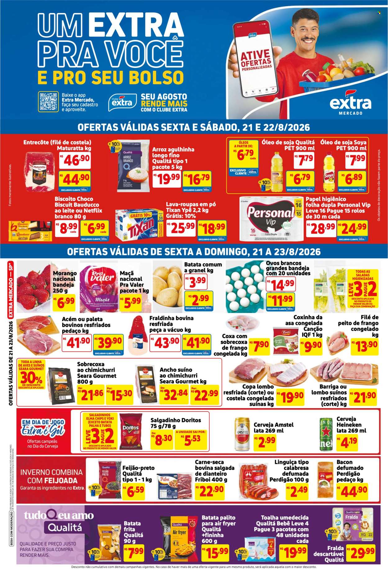 Folheto Mercado Extra - 21/08/2026 - 23/08/2026. Página 1