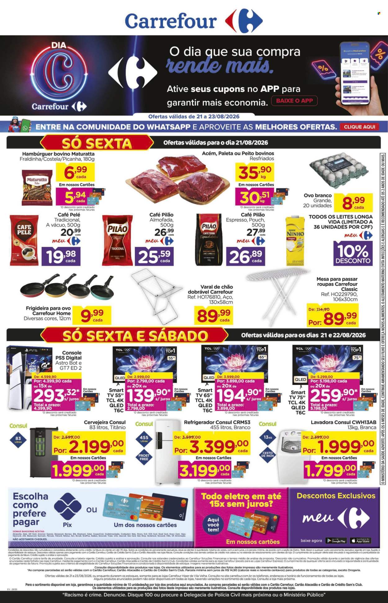 Folheto Carrefour Hiper - 21/08/2026 - 23/08/2026. Página 1