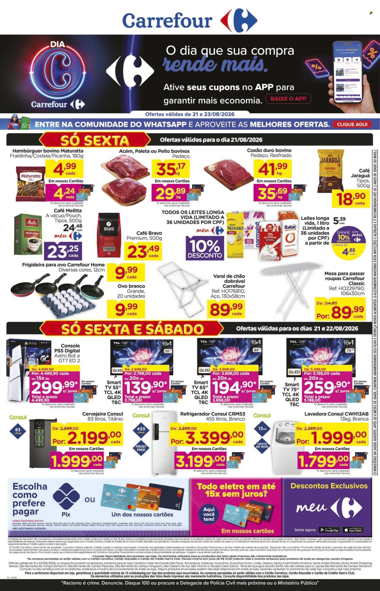Folheto Carrefour Hiper - 21/08/2026 - 23/08/2026. Página 1