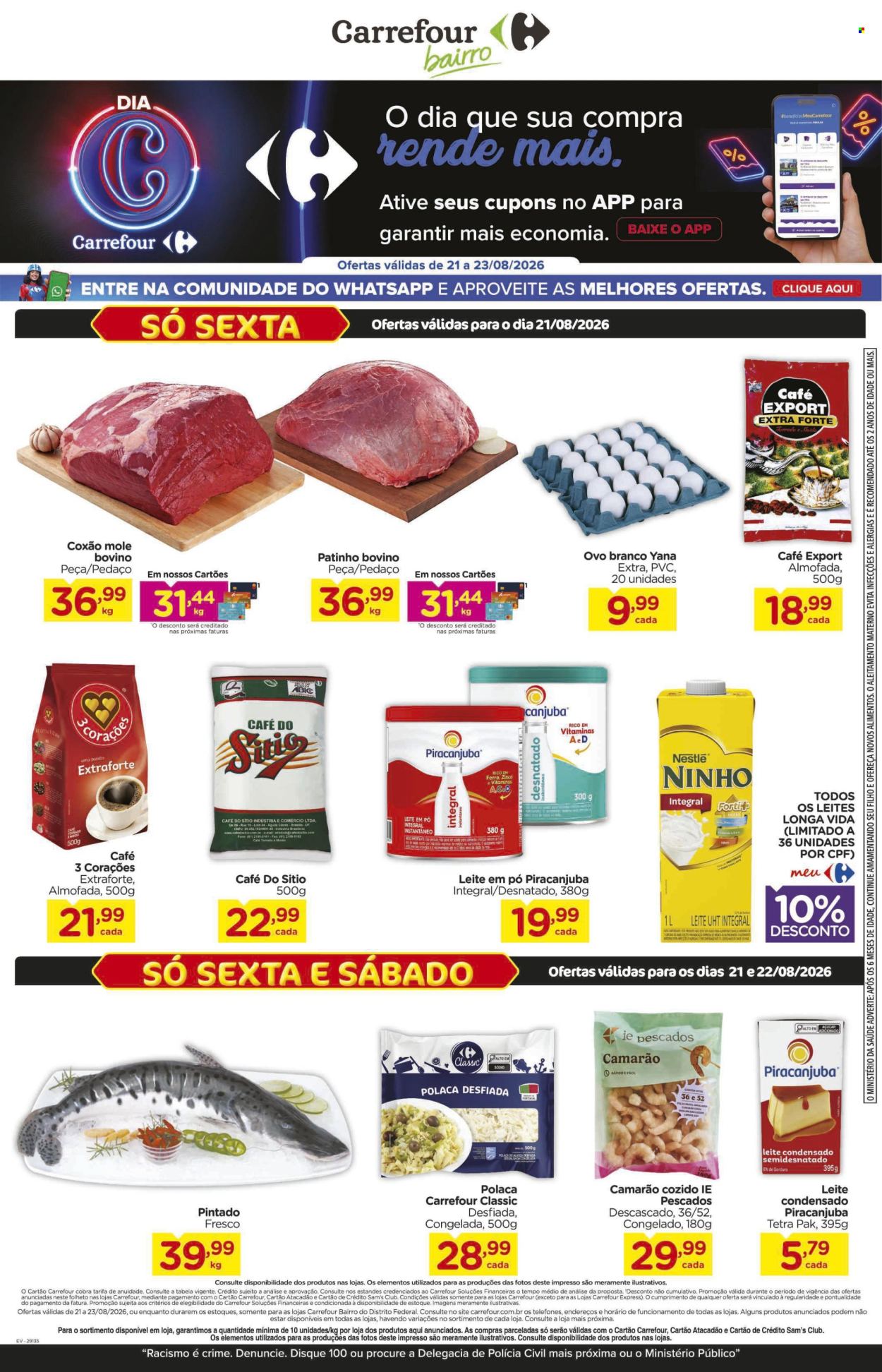 Folheto Carrefour Bairro - 21/08/2026 - 23/08/2026. Página 1