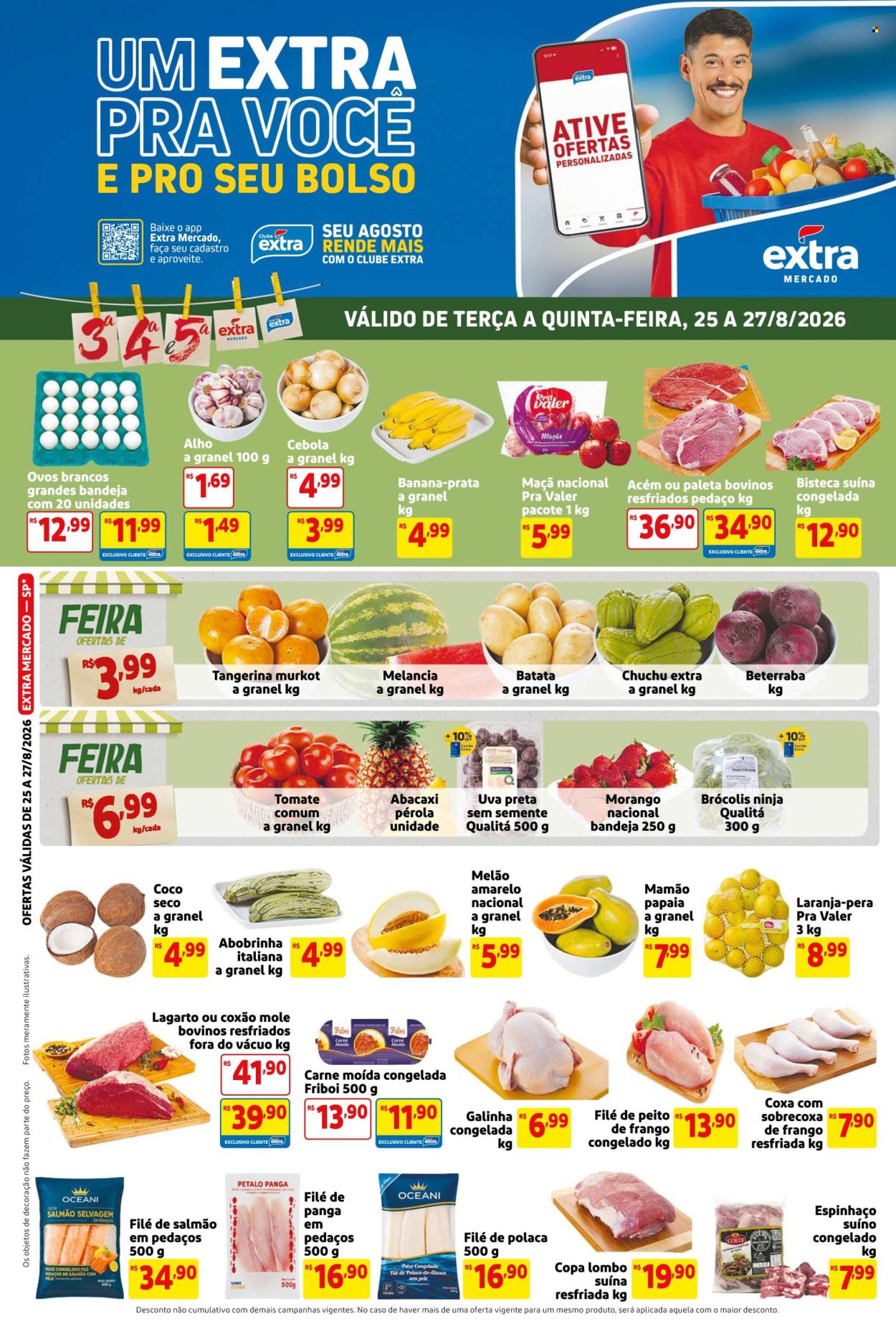 Folheto Mercado Extra - 25/08/2026 - 27/08/2026. Página 1