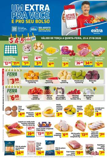 Folheto Mercado Extra - 25/08/2026 - 27/08/2026.