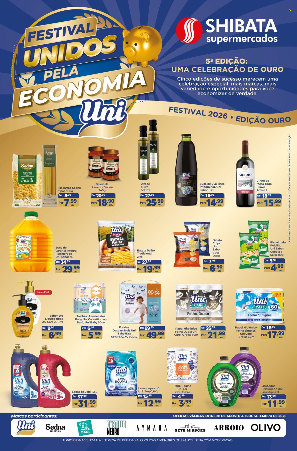 Folheto Shibata Supermercados - 28/08/2026 - 13/09/2026. Página 1