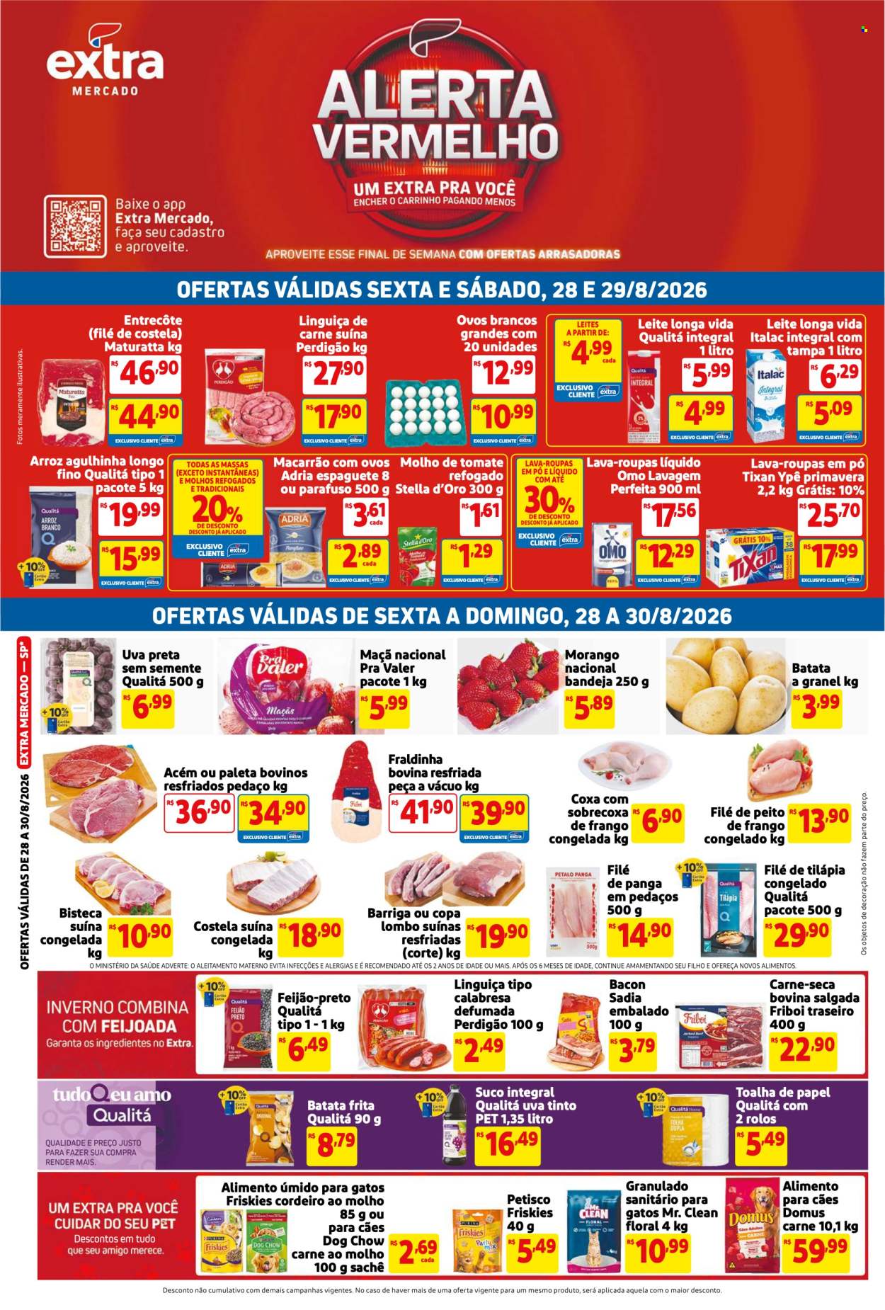 Folheto Mercado Extra - 28/08/2026 - 30/08/2026. Página 1