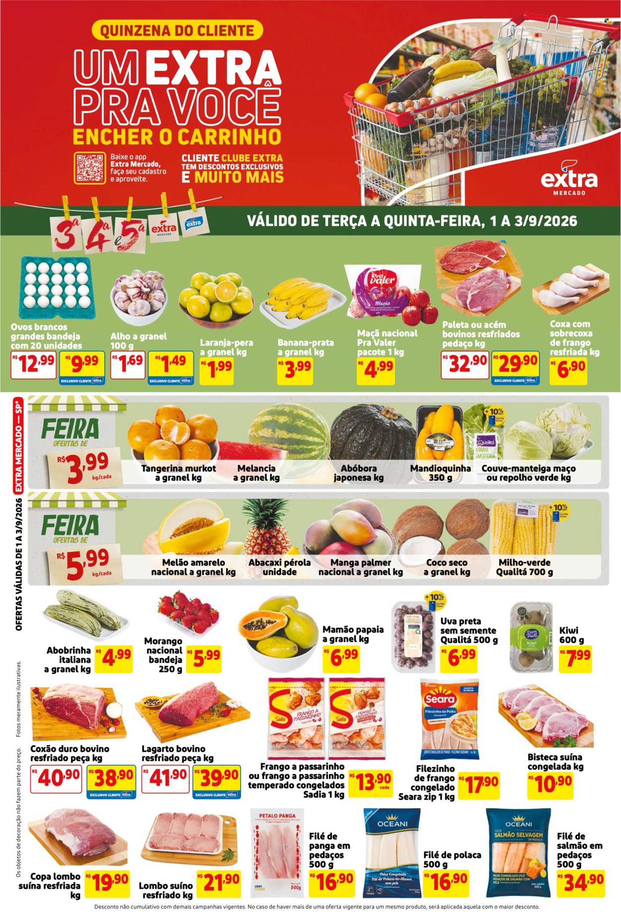 Folheto Mercado Extra - 01/09/2026 - 03/09/2026. Página 1