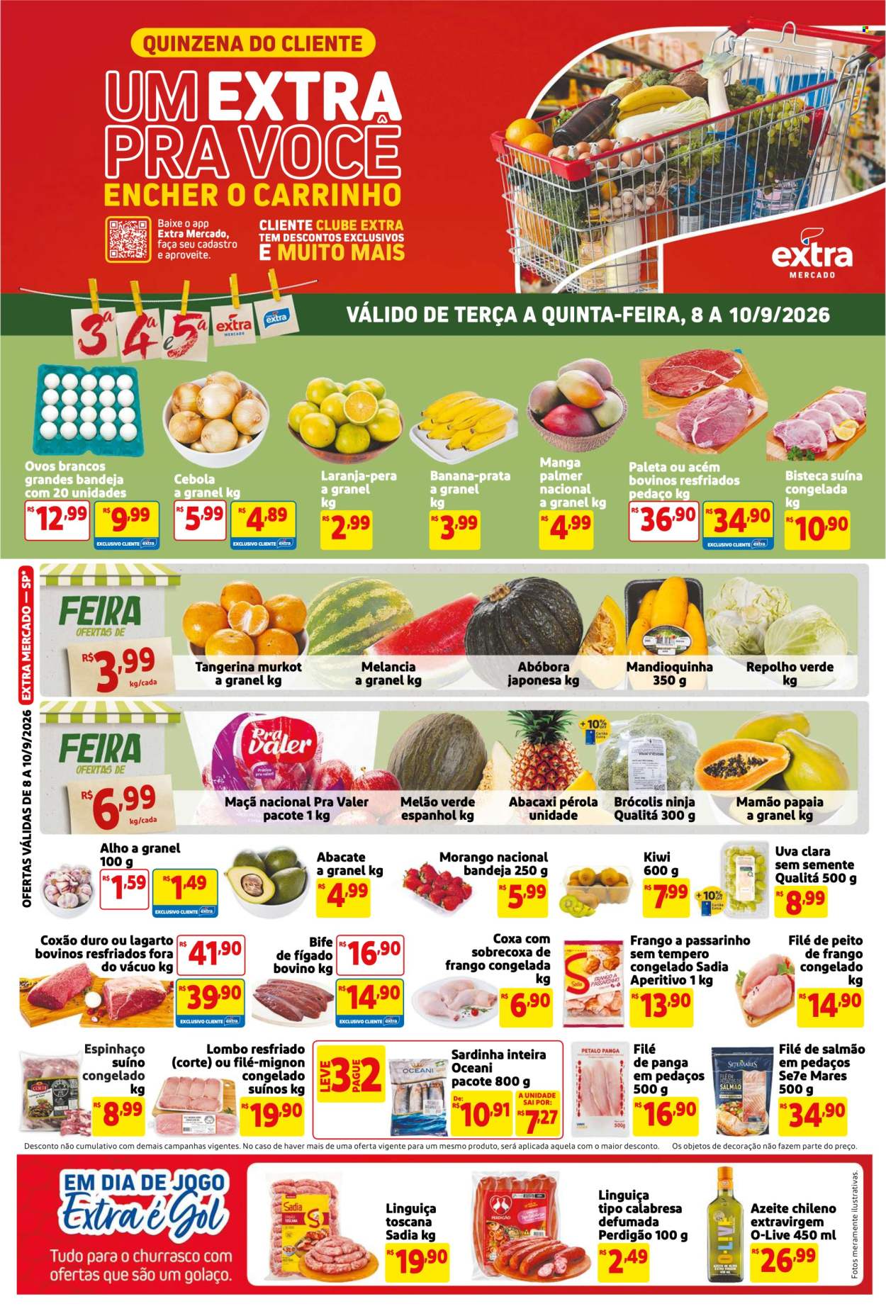 Folheto Mercado Extra - 08/09/2026 - 10/09/2026. Página 1