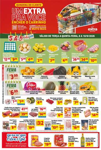 Folheto Mercado Extra - 08/09/2026 - 10/09/2026.