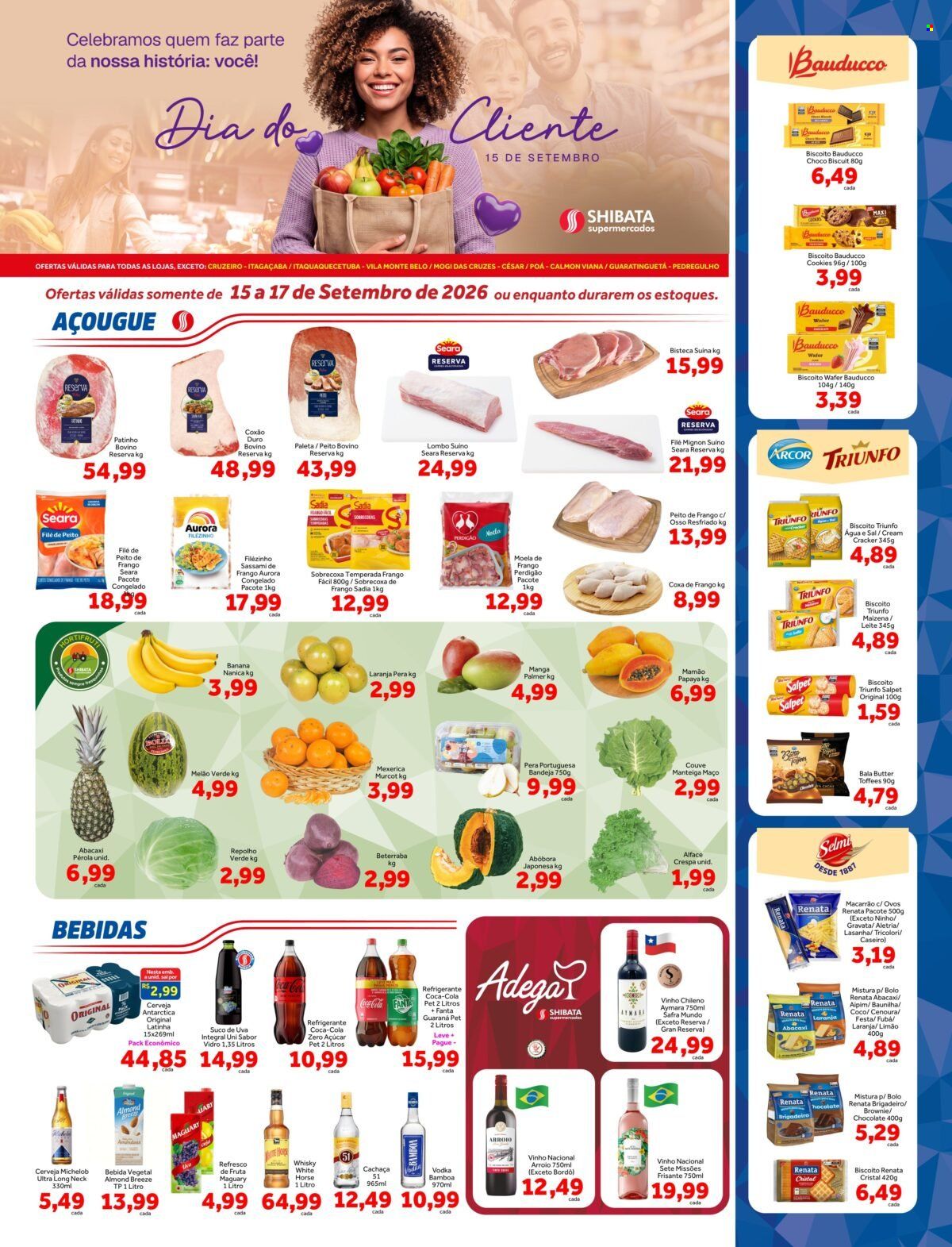Folheto Shibata Supermercados - 15/09/2026 - 17/09/2026. Página 1