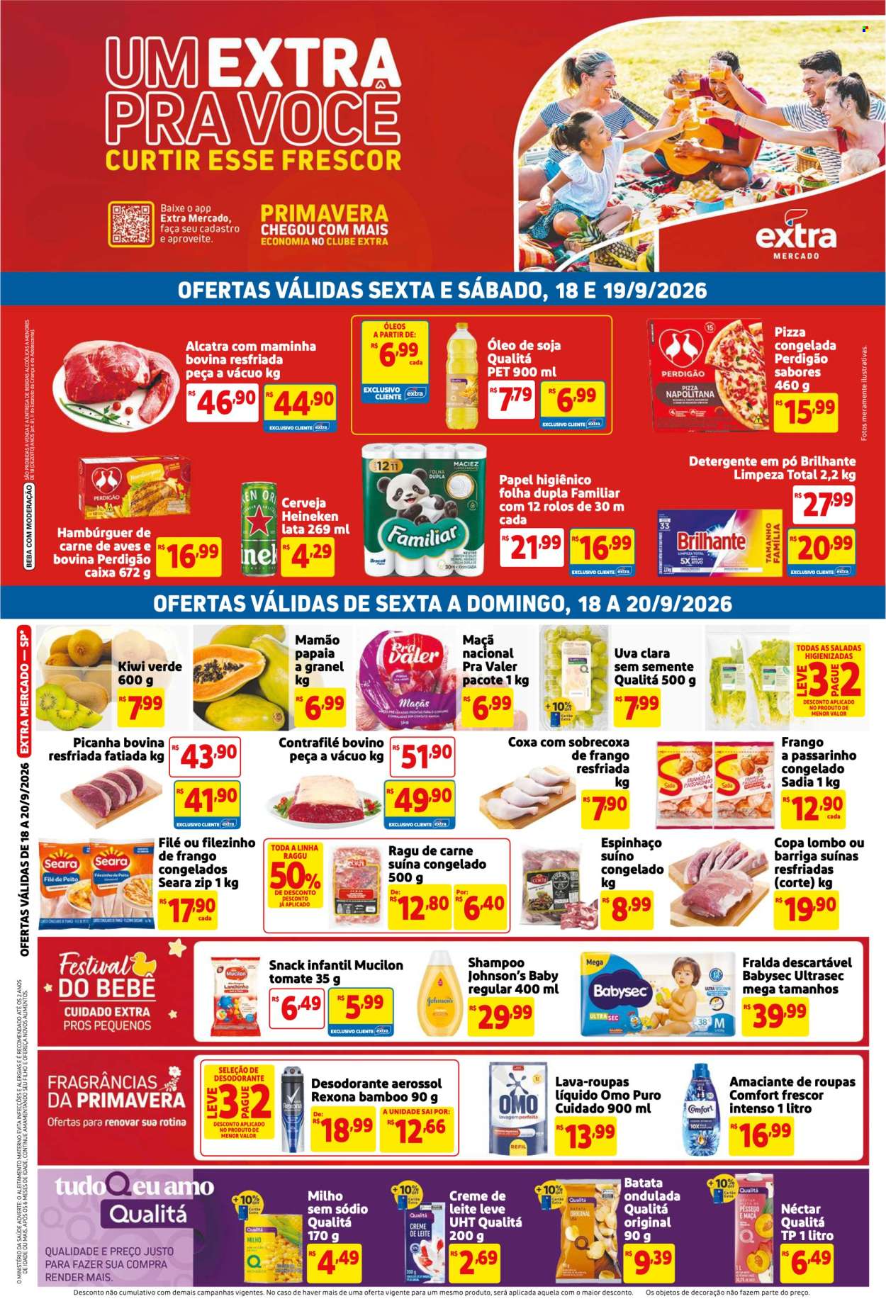 Folheto Mercado Extra - 18/09/2026 - 20/09/2026. Página 1
