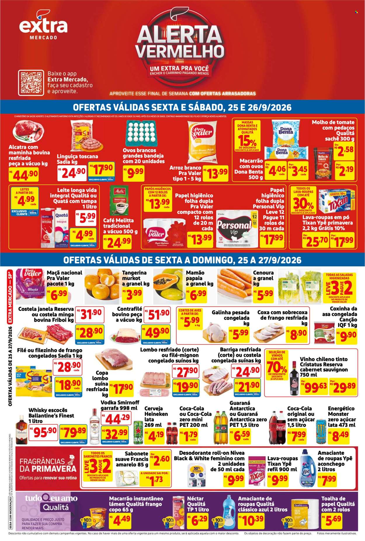 Folheto Mercado Extra - 25/09/2026 - 27/09/2026. Página 1