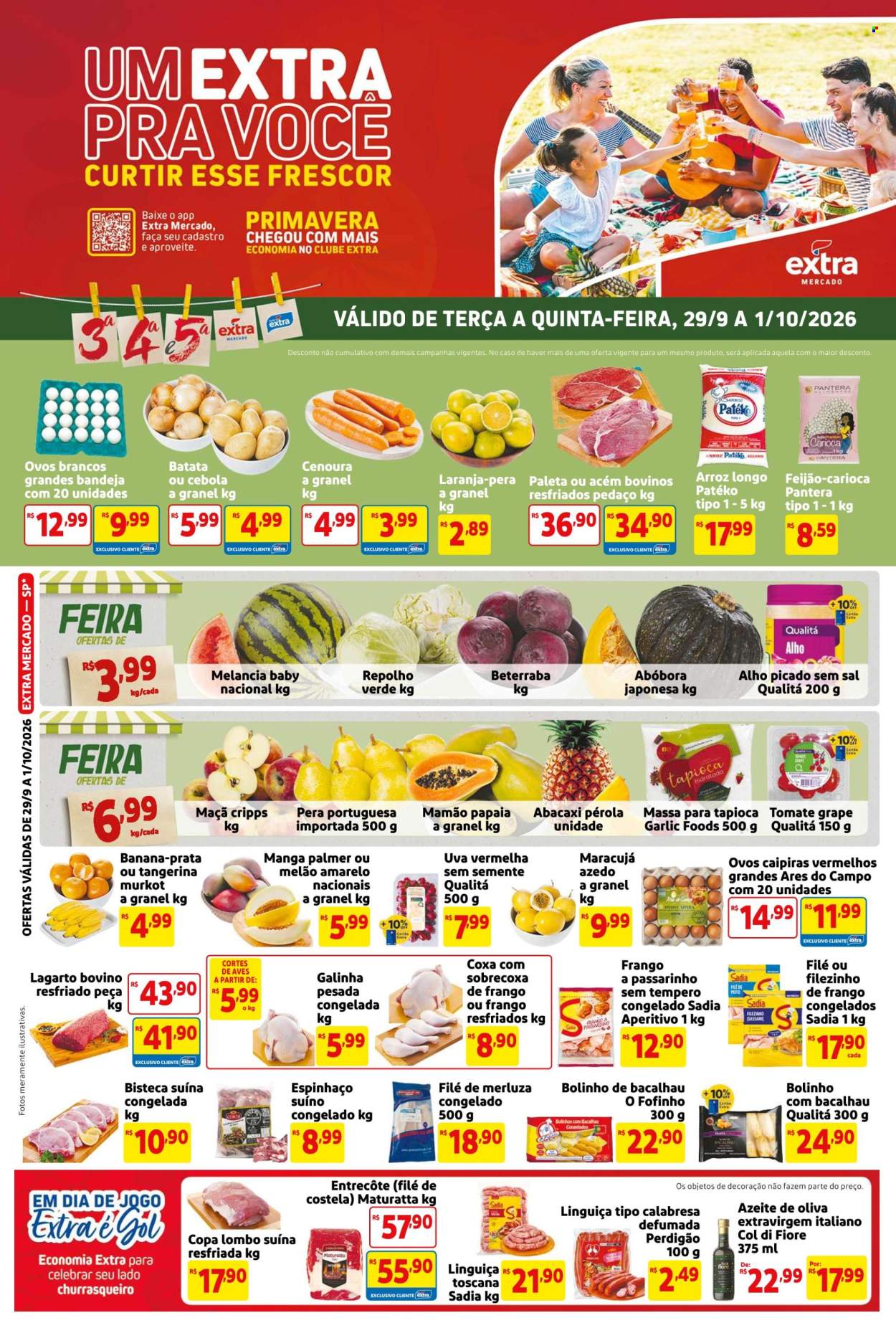 Folheto Mercado Extra - 29/09/2026 - 01/10/2026. Página 1
