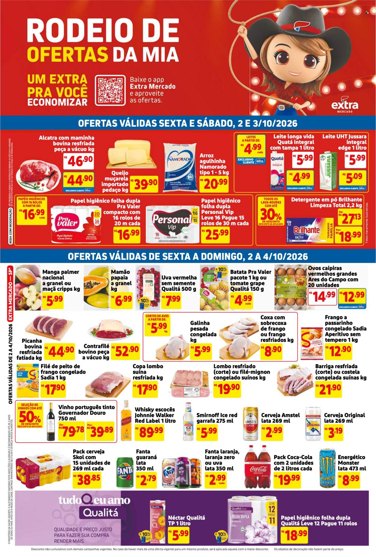 Folheto Mercado Extra - 02/10/2026 - 04/10/2026. Página 1