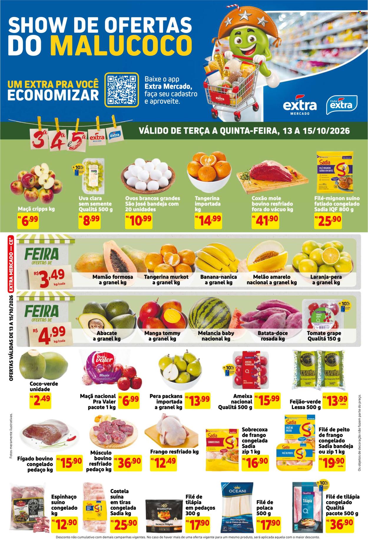 Folheto Mercado Extra - 13/10/2026 - 15/10/2026. Página 1