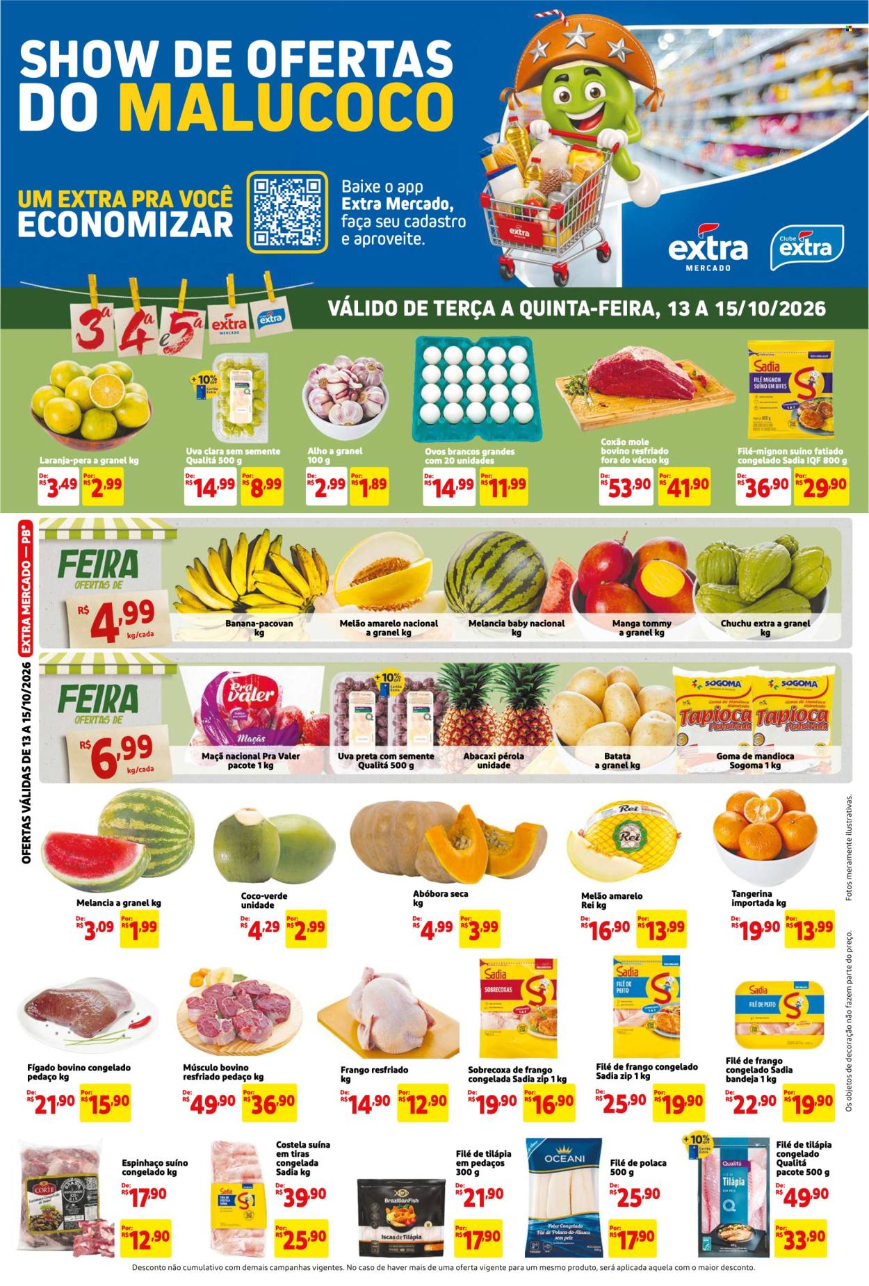 Folheto Mercado Extra - 13/10/2026 - 15/10/2026. Página 1