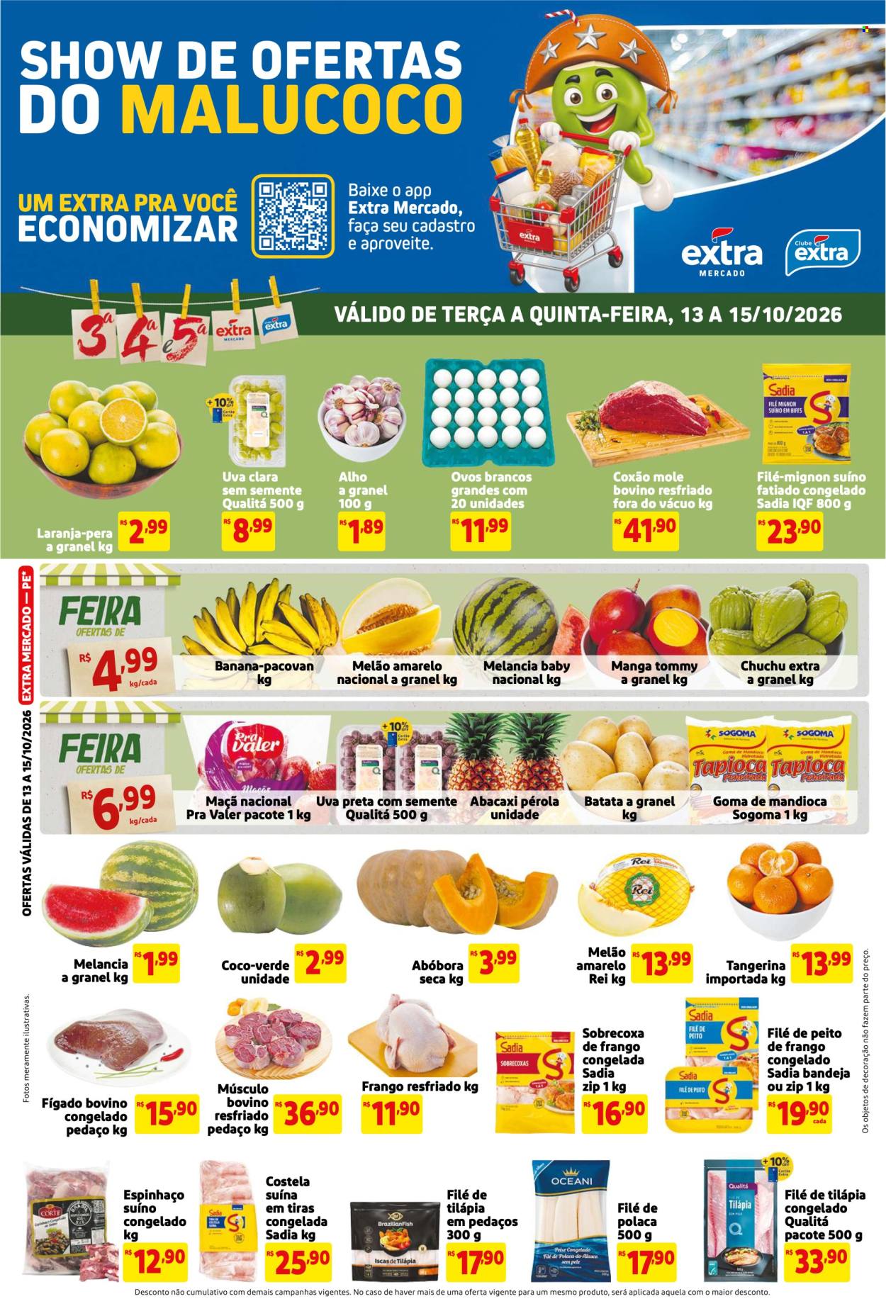 Folheto Mercado Extra - 13/10/2026 - 15/10/2026. Página 1