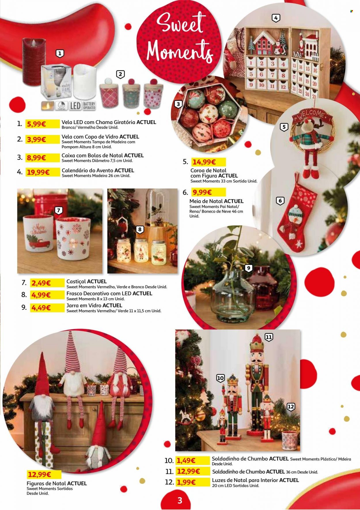 thumbnail - Folheto Auchan - 3.11.2021 - 18.11.2021 - Produtos em promoção - jarra, vela, figura, bolas de natal, meias, boneca. Página 3.