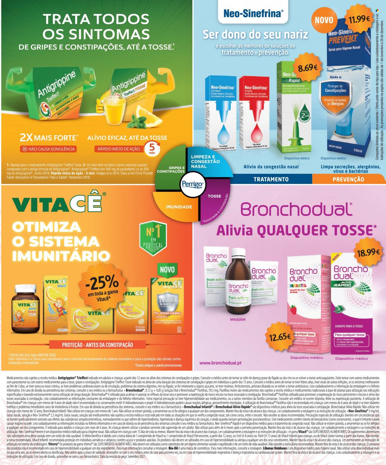 thumbnail - Folheto Auchan - 1.11.2021 - 26.12.2021 - Produtos em promoção - xarope, Sony, tablet, Paracetamol, spray nasal. Página 69.