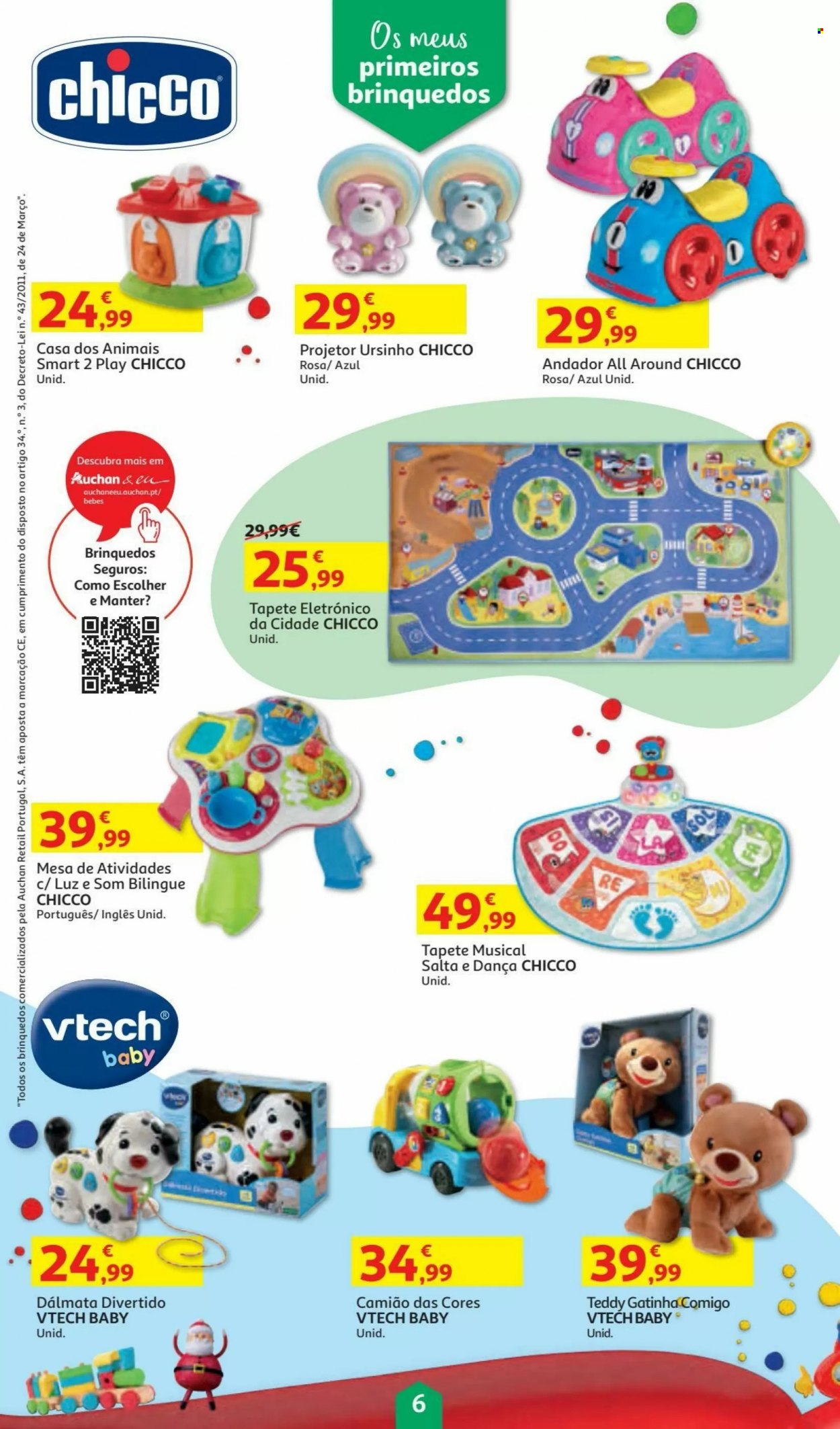 thumbnail - Folheto Auchan - 5.11.2021 - 24.12.2021 - Produtos em promoção - Chicco, tapete, brinquedo, andador. Página 6.
