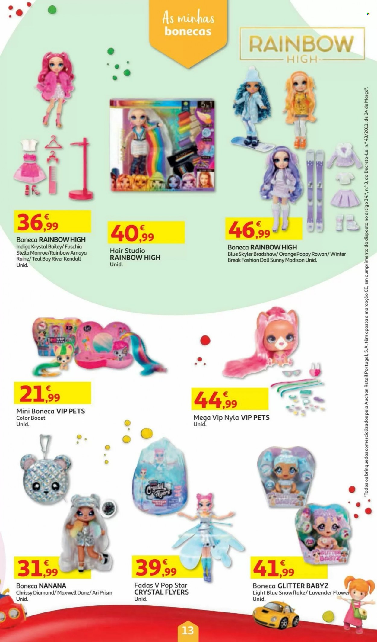 thumbnail - Folheto Auchan - 5.11.2021 - 24.12.2021 - Produtos em promoção - boneca. Página 13.