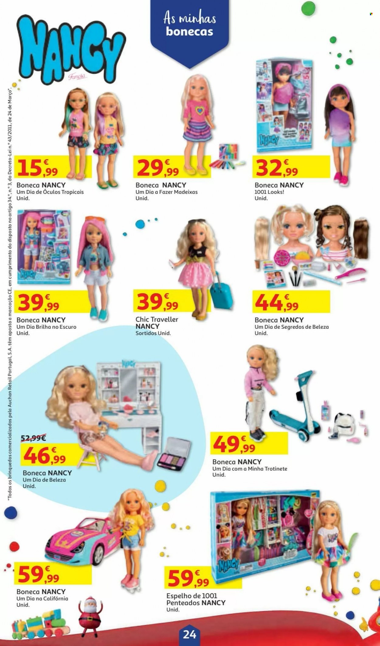 thumbnail - Folheto Auchan - 5.11.2021 - 24.12.2021 - Produtos em promoção - espelho, óculos, boneca. Página 24.