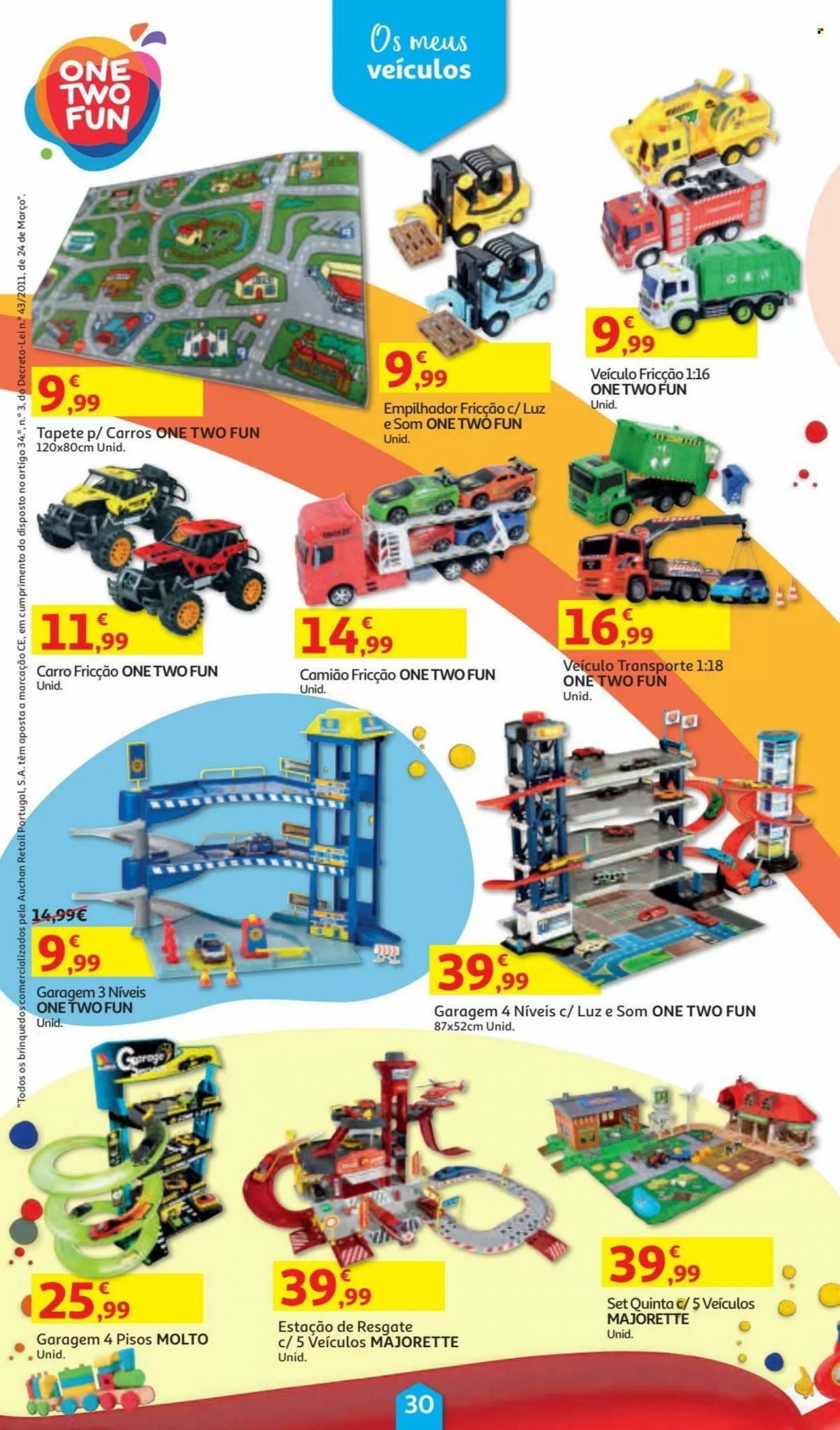 thumbnail - Folheto Auchan - 5.11.2021 - 24.12.2021 - Produtos em promoção - tapete, carro brinquedo. Página 30.