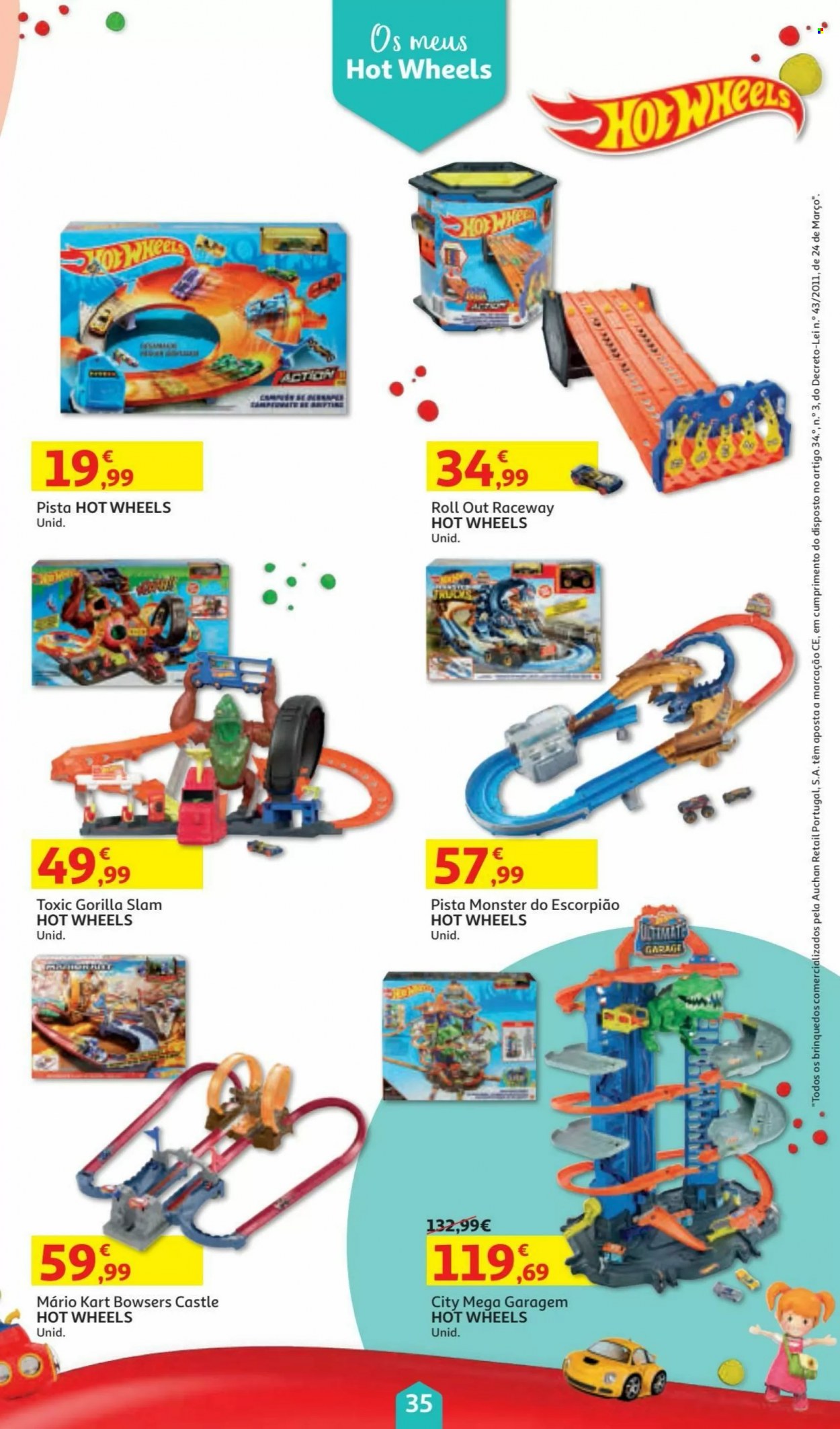 thumbnail - Folheto Auchan - 5.11.2021 - 24.12.2021 - Produtos em promoção - Hot Wheels. Página 35.