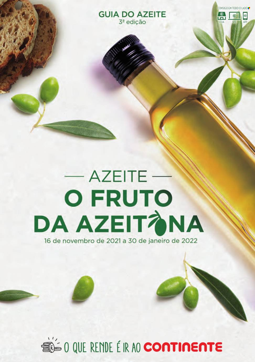 thumbnail - Folheto Continente - 16.11.2021 - 30.1.2022 - Produtos em promoção - azeite de oliva. Página 1.