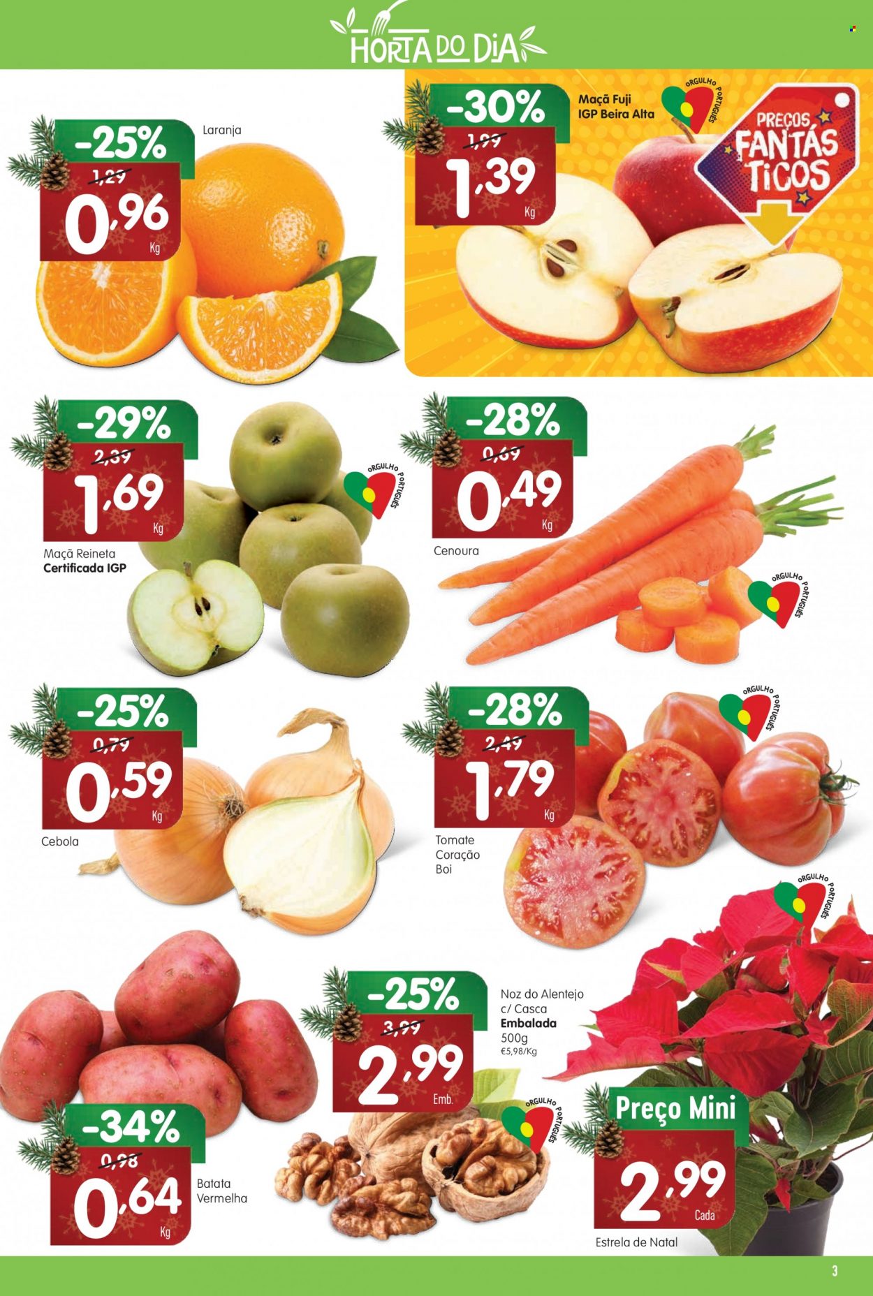 thumbnail - Folheto Minipreço - 25.11.2021 - 1.12.2021 - Produtos em promoção - Estrela, maçã, laranja, batata, cebola, cenoura, batata roxa. Página 3.