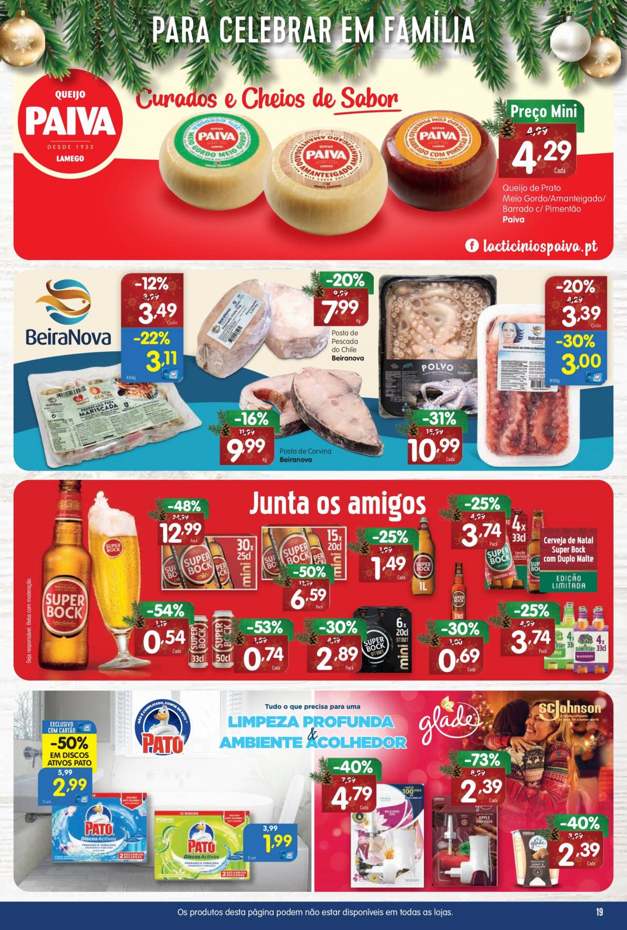 thumbnail - Folheto Minipreço - 25.11.2021 - 1.12.2021 - Produtos em promoção - Super Bock, cerveja, pato, polvo, corvina, filetes de peixe, queijo. Página 19.