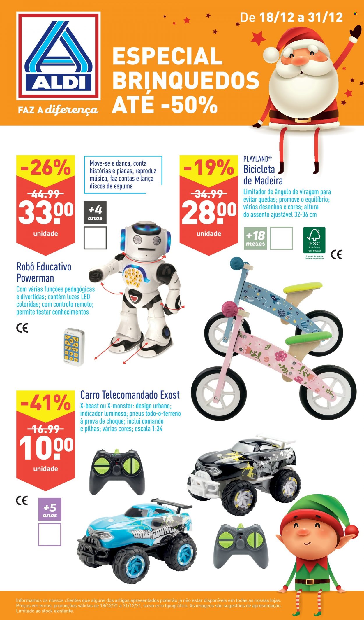 Folheto Aldi - 18.12.2021 - 31.12.2021 - Produtos em promoção - bicicleta, brinquedo, pneu. Página 1.