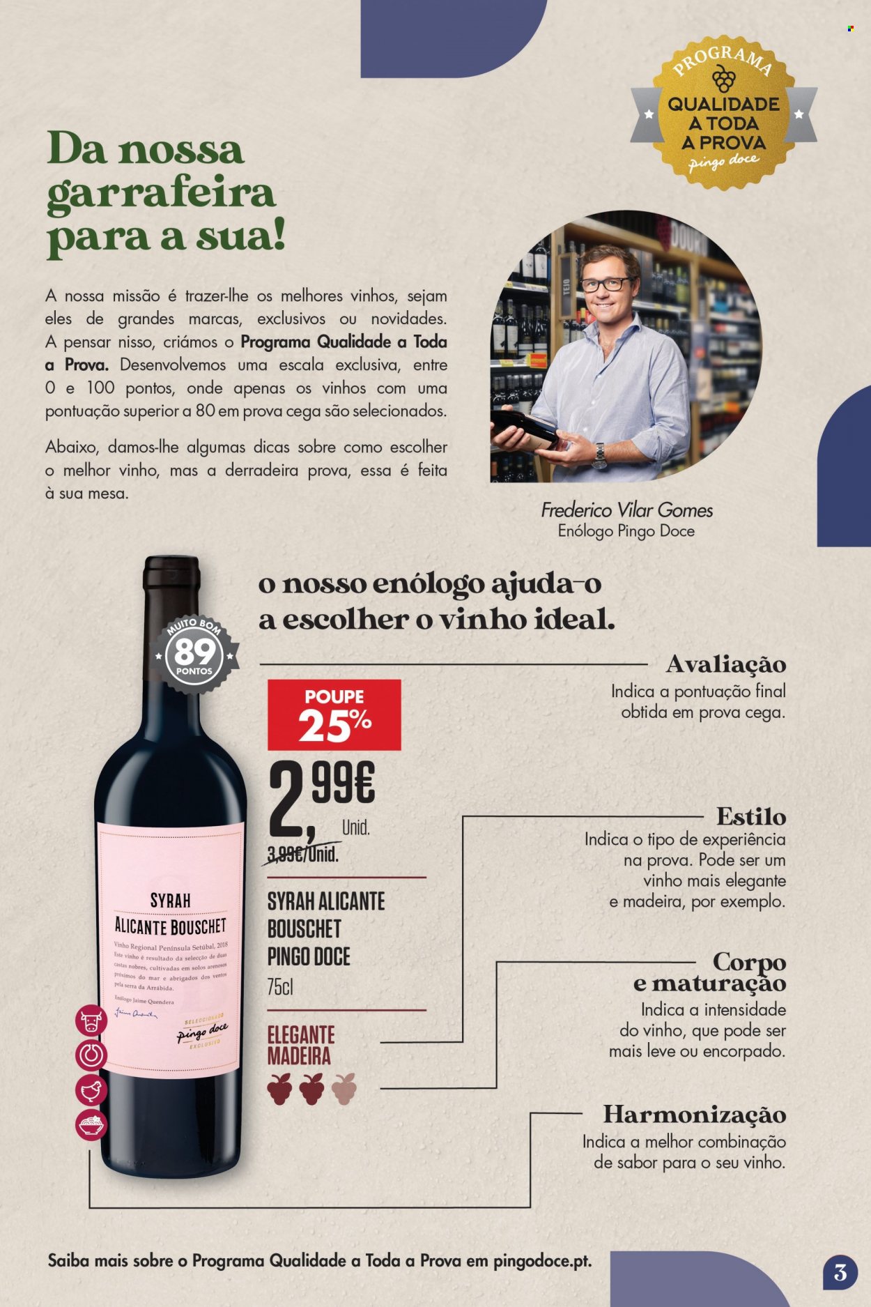 thumbnail - Folheto Pingo Doce - 3.5.2022 - 23.5.2022 - Produtos em promoção - vinho tinto, syrah, serra. Página 3.