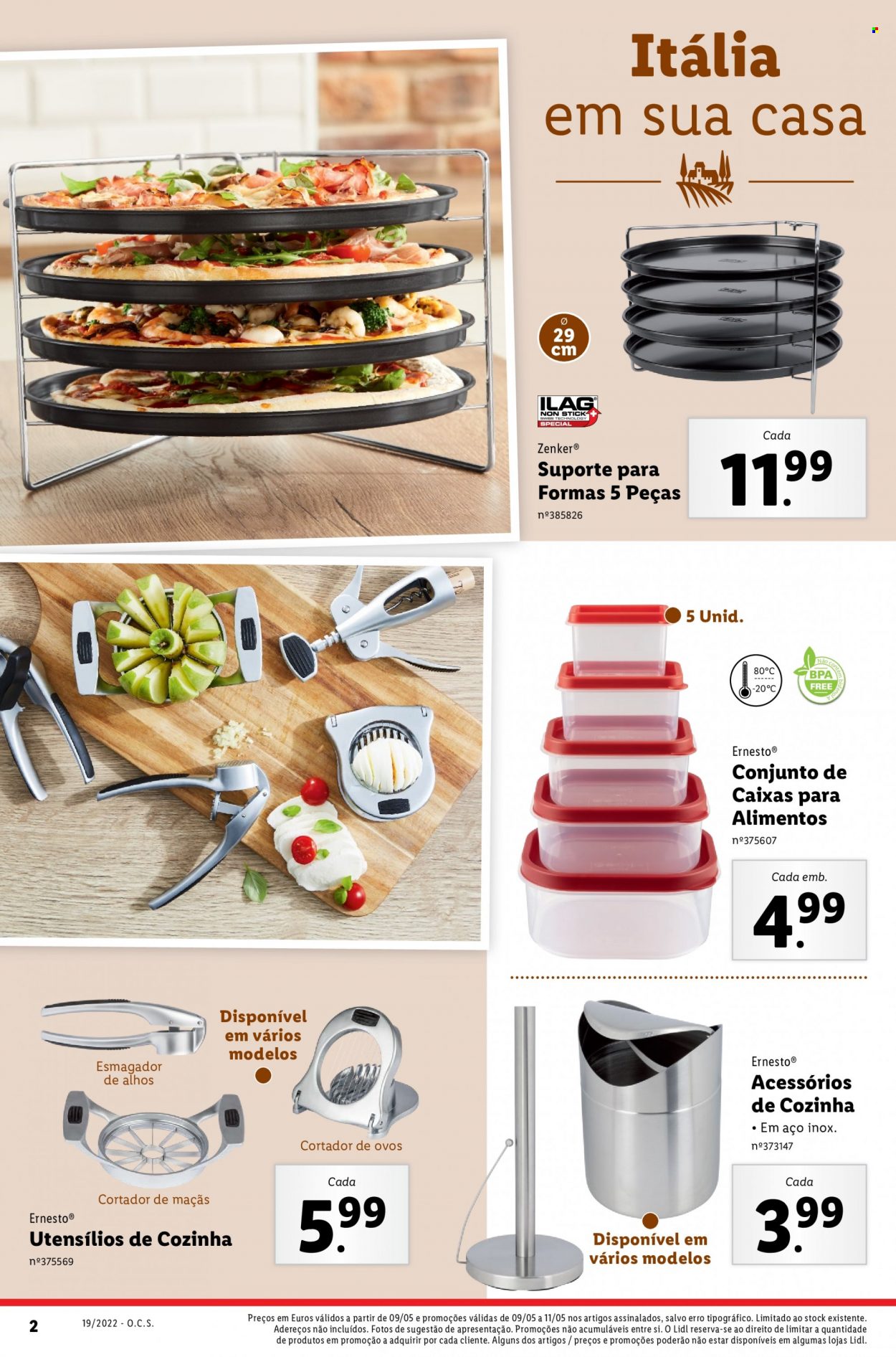 thumbnail - Folheto Lidl - 9.5.2022 - 15.5.2022 - Produtos em promoção - cortador, utensílios de cozinha. Página 2.
