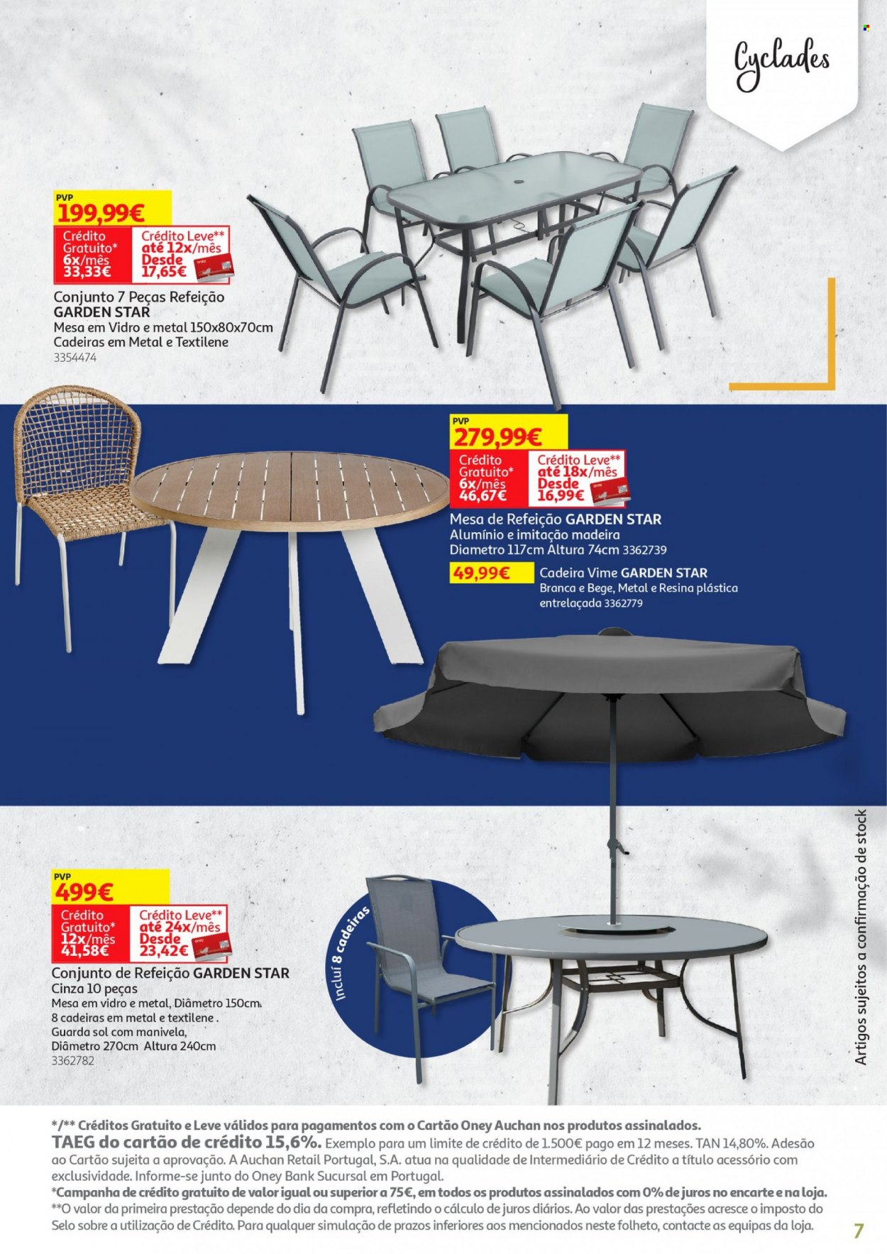 Folheto Auchan - 13.5.2022 - 30.6.2022 - Produtos em promoção - cadeira, guarda sol. Página 7.
