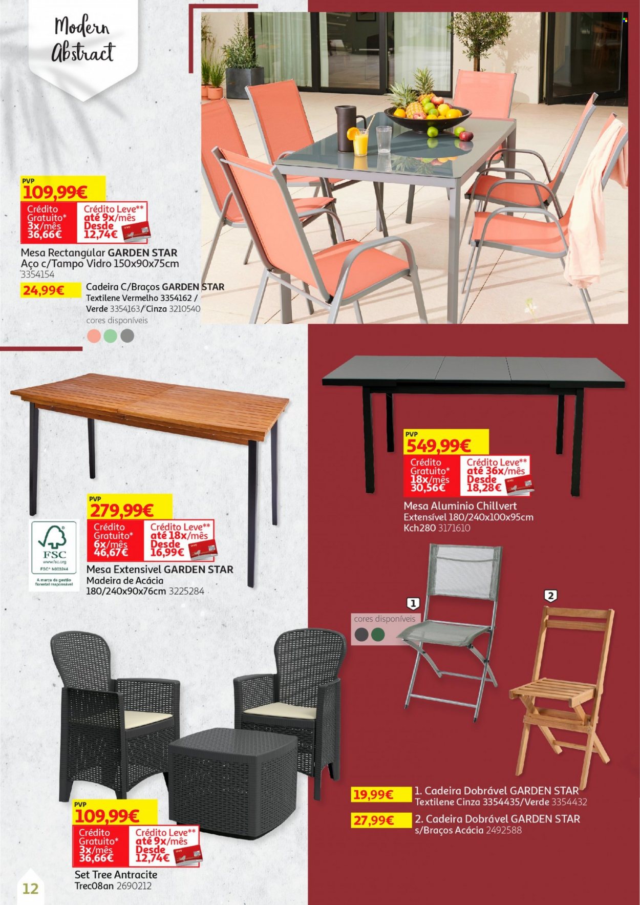 Folheto Auchan - 13.5.2022 - 30.6.2022 - Produtos em promoção - mesa, cadeira. Página 12.
