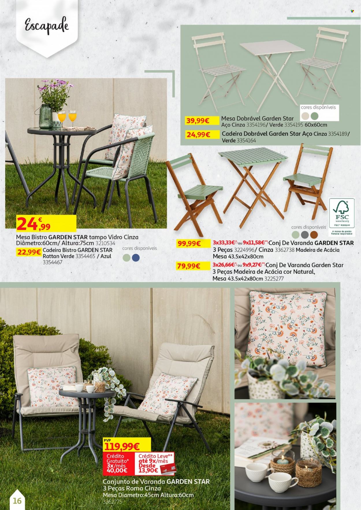 thumbnail - Folheto Auchan - 13.5.2022 - 30.6.2022 - Produtos em promoção - mesa, cadeira, mesa dobrável. Página 16.