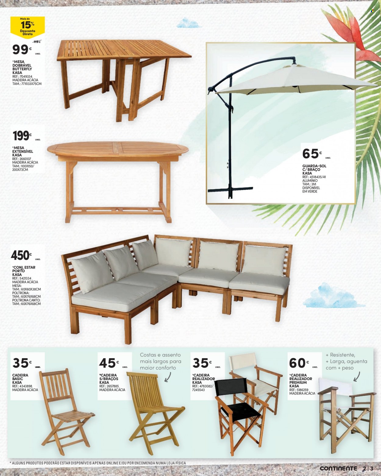 thumbnail - Folheto Continente - 17.5.2022 - 19.6.2022 - Produtos em promoção - mesa, cadeira, mesa dobrável, poltrona, guarda sol. Página 3.